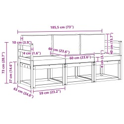 Ensemble de canapés d'extérieur 3 pcs 643744643744