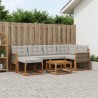 Ensemble de canapés d'extérieur 7 pcs Naturel et gris clair 643751643751