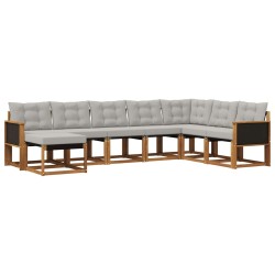 Ensemble de canapés d'extérieur 8 pcs Naturel et Gris clair 643778643778