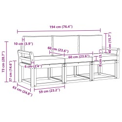 Ensemble de canapés d'extérieur 3 pcs 643782643782