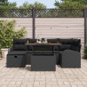 Ensemble de canapé de jardin 7 pcs Noir polyrotin 643786643786