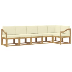 Ensemble de canapés d'extérieur 6 pcs Blanc et crème Polyester 643788643788