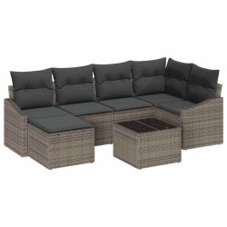 Ensemble de salle à manger pour jardin 7 pcs Gris clair 643790643790