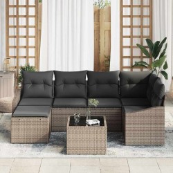 Ensemble de salle à manger pour jardin 7 pcs Gris clair 643790643790