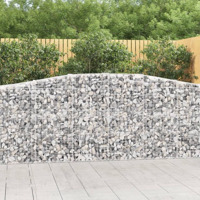 Paniers à gabions arqués 4 pcs 400x50x100/120 cm Fer galvanisé 643791643791