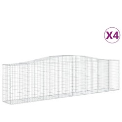 Paniers à gabions arqués 4 pcs 400x50x100/120 cm Fer galvanisé 643791643791