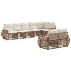 Ensemble de canapé de jardin 8 pcs Beige et blanc crème 643795643795