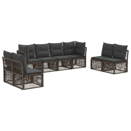 Ensemble de canapé de jardin 8 pcs Gris polyrotin 643796643796