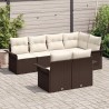 Ensemble de canapé de jardin 7 pcs Marron polyrotin 643798643798