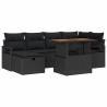 Ensemble de canapé de jardin 7 pcs Noir polyrotin 643799643799