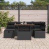 Ensemble de canapé de jardin 7 pcs Noir polyrotin 643799643799