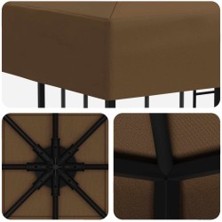 Pavillon 3 x 3 m Taupe Polyester et Acier 190 gsm 643800643800