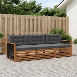 Ensemble de canapés d'extérieur 3 pcs Naturel et Anthracite 643802643802