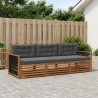 Ensemble de canapés d'extérieur 3 pcs Naturel et Anthracite 643802643802