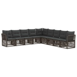 Ensemble de canapé de jardin 9 pcs Gris polyrotin 643803643803