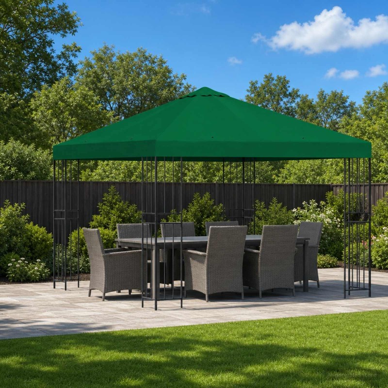 Pavillon 3 x 3 m Vert Polyester et Acier 190 gsm 643806643806
