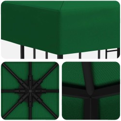 Pavillon 3 x 3 m Vert Polyester et Acier 190 gsm 643806643806