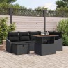 Ensemble de canapé de jardin 7 pcs Noir polyrotin 643807643807