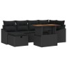 Ensemble de canapé de jardin 7 pcs Noir polyrotin 643807643807