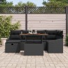 Ensemble de canapé de jardin 7 pcs Noir polyrotin 643807643807