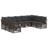 Ensemble de canapé de jardin 9 pcs Gris polyrotin 643808643808