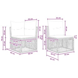 Ensemble de canapé de jardin 9 pcs Gris polyrotin 643808643808