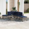 Ensemble de canapé d'angle de jardin 3 pcs avec coussins gris résine tressée 643810643810