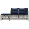 Ensemble de canapé d'angle de jardin 3 pcs avec coussins gris résine tressée 643810643810