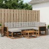 Ensemble de canapés d'extérieur 7 pcs Naturel et gris clair 643828643828