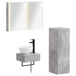 Ensemble d'armoire de salle de bain 4 pcs Gris béton 643833643833