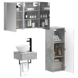 Ensemble d'armoire de salle de bain 4 pcs Gris béton 643833643833