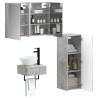 Ensemble d'armoire de salle de bain 4 pcs Gris béton 643833643833