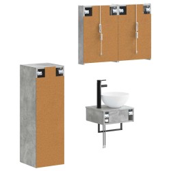 Ensemble d'armoire de salle de bain 4 pcs Gris béton 643833643833