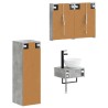 Ensemble d'armoire de salle de bain 4 pcs Gris béton 643833643833