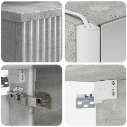 Ensemble d'armoire de salle de bain 4 pcs Gris béton 643833643833