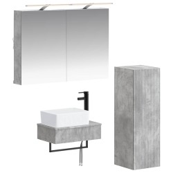 Ensemble d'armoire de salle de bain 4 pcs Gris béton 643834643834