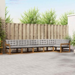 Ensemble de canapés d'extérieur 6 pcs Gris Naturel et Clair 643840643840