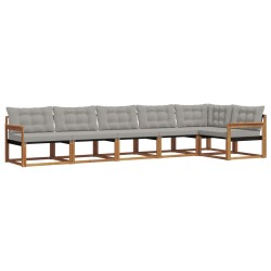 Ensemble de canapés d'extérieur 6 pcs Gris Naturel et Clair 643840643840