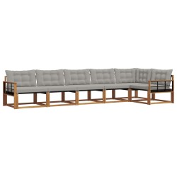 Ensemble de canapés d'extérieur 6 pcs Gris Naturel et Clair 643844643844