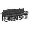 Ensemble de canapés d'extérieur 4 pcs Noir et Gris foncé 643852643852