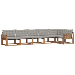 Ensemble de canapés d'extérieur 6 pcs Gris Naturel et Clair 643853643853