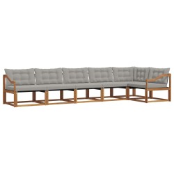 Ensemble de canapés d'extérieur 6 pcs Gris Naturel et Clair 643855643855