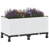 Jardinière avec Roues Blanc 80 x 40 x 48 cm PP 643863643863