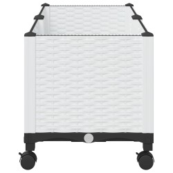 Jardinière avec Roues Blanc 80 x 40 x 48 cm PP 643863643863