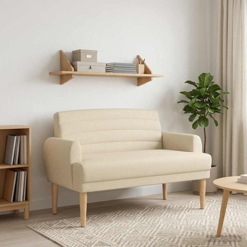 Canapé love seat avec capitonnage en boutons Crème Tissu 643878643878