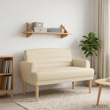 Canapé love seat avec capitonnage en boutons Crème Tissu 643878643878