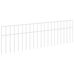 Panneau de clôture de jardin 24 pcs Acier galvanisé Argenté 643886643886