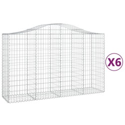 Paniers à gabions arqués 6 pcs 200x50x120/140 cm Fer galvanisé 643888643888