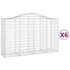 Paniers à gabions arqués 6 pcs 200x50x120/140 cm Fer galvanisé 643888643888