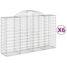 Paniers à gabions arqués 6 pcs 200x50x120/140 cm Fer galvanisé 643889643889